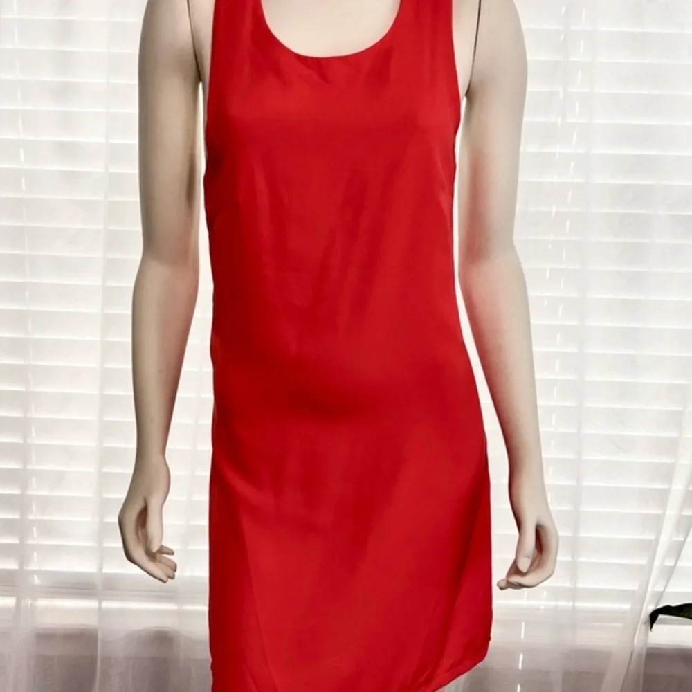 LULU’S Joyful Red Orange Multi Stripe Tie-Back Mini Dress Size Small, Like New - Picture 6 of 15